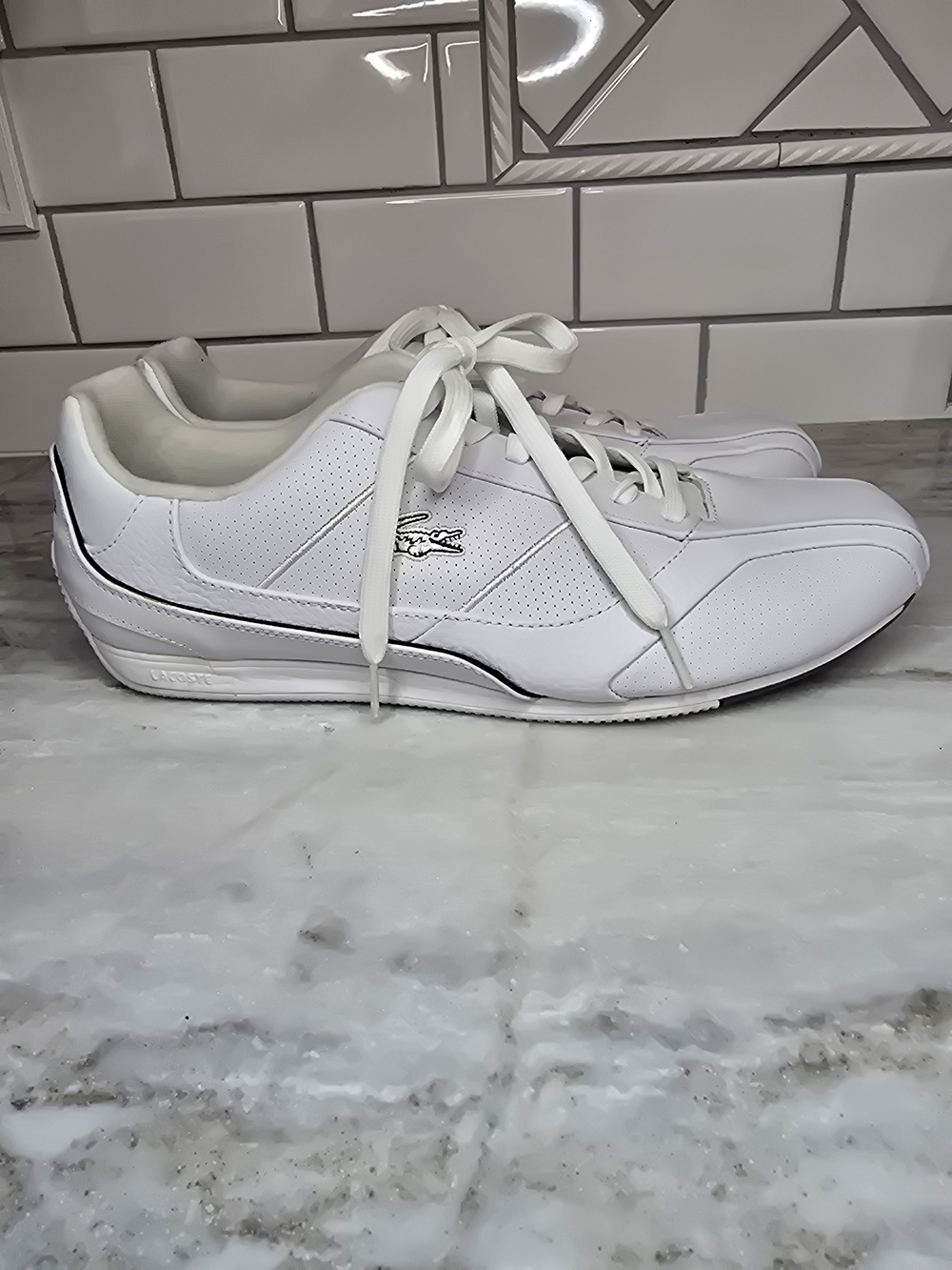 Lacoste Radium Leather Sneakers White Men's Size 10 View 4